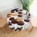 FRESQA Cookies Food Chocolate Chip Biscuits Round Tablecloth 60 NCH Waterproof Washable Kitchen Dining Room Round Tablecloth Cookies Food Chocolate Chip Biscuits One Size
