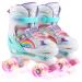 Roller Skates for Girls Kids Child Toddler Beginners, Adjustable 4 Sizes Roller Skates for Adult and Youth with All Light Up Wheels, Patines para nias for Outdoor Indoor Sports Rainbow S-Little Kids (11C-1 US)