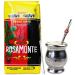 Yerba Mate Rosamonte Suave 1 kg stainless steel mate tea set: Yerba Matebecher - Kalebass |Yerba mate tea straw - bombilla |Cleaning brush Suave 1kg+Kalebass+Bombilla
