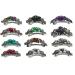 12-Pack Sparkly Crystal Large Barrettes for Thick Hair - Assorted Colors - Buy Online on GoSupps.com