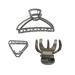 Gunmetal Gray Metal Hair Claw Clips Variety Pack - Octopus spider claw, Large and Small Triangle Clamp