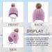 XIAOHAWANG Winter Baby Hat with Velvet Lining | Toddler Kids Beanie Earflap | Warm Baby Hats for Girls with Pompom | 6-18 Months | Purple - Buy Online on GoSupps.com