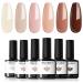 Modelones Gel Nail Polish 6 Colors Nude Gel Polish All Seasons Skin Tones Pink Neutral Brown Gel Polish Set Soak Off Gel Nail Kit Manicure DIY at Home Nail Art Salon Gift Nude Brown