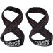 Figure 8 Loop Deadlift Straps - 70 cm Length - Ideal for Powerlifting and Weightlifting - Black with Red Strips - Buy Online on GoSupps.com
