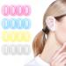 100 PCS Disposable Ear Covers for Shower Hair Salon Care Ear Protector Ear Caps Waterproof for Shower (4 colours clear+pink+blue+yellow)