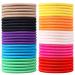 XYGK Elastic Hair Bands 50 Pieces Multicolor Elastic Hair Ties Ponytail Holders 4mm Hair Ties Hair Bands for Women and Girls (Multicolor)