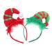 Lurrose 2pcs Christmas party headband Santa hat hair hoop clown hat headband striped christmas headband Christmas party favor gifts (mixed color)