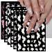 JMEOWIO 6 Sheets 3D Embossed Flower Butterfly Nail Art Stickers Decals Self-Adhesive Pegatinas U as 5D White Spring Floral Nail Supplies Nail Art Design Decoration Accessories