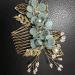 Wedding Hair Comb Rhinestone Clip - Green Crystal Bridal Hair Accessories - Buy Online on GoSupps.com