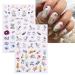 JMEOWIO 12 Sheets Flower Nail Art Stickers - Colorful Floral Decals for Spring & Summer | Self-Adhesive Nail Design Accessories - Buy Online on GoSupps.com