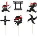 Gyufise 24Pcs Ninja Cupcake Toppers Glitter Martial Arts Karate Kung Fu Warriors Cupcake Picks for Ninja Theme Baby Shower Kids Birthday Party Cake Decorations Supplies Multi Glitter - Buy Online on GoSupps.com