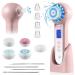 Facial Cleansing Brush  Blackhead Remover Vacuum  Face Scrub Face Mask Brush  Rechargeable Facial Cleansing Brush with LCD  Mothers Fay Gifts for Mom  IPX7 Waterproof 3 in 1 Facial Cleaner (Pink) Medium Pink