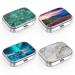 Pill dose 2 compartments Medicine Pill dose portable pill box for bag or wallet Pillendose decorative metal medicine vitamin organizer Unique gift (4 pieces) 4 Pieces Set-4-Landscape4