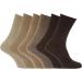 Mens Non Elastic Diabetic Socks (Pack of 6) US 7-12 - Brown Shades | Stay Up Design - Buy Online on GoSupps.com