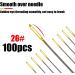 100pcs Golden Cross Stitch Needles + 2 Threaders | Large Eye Embroidery & Sewing Needles Set in Transparent Box - Buy Online on GoSupps.com