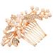 Didiseaon Rhinestone Side Comb Bride Hair Comb Wedding Hair Comb Bridal Hair Side Comb Pearl Hair Comb Bridal Hair Comb Wedding Hair Side Comb Rhinestones Miss Accessories Silver