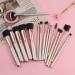 MAANGE 16 Pcs Professional Makeup Brushes Set with Sponges and Cleaner - Champagne Gold - Buy Online on GoSupps.com