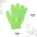 Exclaim Beauty Exfoliating Gloves - Dual Texture Bath Gloves for Shower, Spa & Massage - Dead Skin Remover with Adjustable Straps - Single Light Green - Buy Online on GoSupps.com