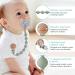 Pacifier Clips 2 Pack for Baby Boys & Girls | Wooden Design Soothe Paci Holder | Ideal for Shower & Birthday Gift | Apricot+Dusty Rose - Buy Online on GoSupps.com