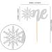 Ercadio 24 Pack Snowflake One Cupcake Toppers Silver Glitter Winter Snowflake 1st Cupcake Toppers Snowflake One Cupcake Picks for Baby Shower Christmas Theme Party Cake Decor Supplies D-one Silver - Buy Online on GoSupps.com