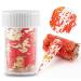 DIY Manicure Confetti Filling Sticker Nail Art Foils Gold Silver Foil Mesh Nail Foils 3D Gold Flakes(Red Foil Gold Mesh)