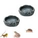 NA 2 Pcs Reptile Food Bowl Reptile Feeder Pet Aquarium Ornament Terrarium Feeder Resin Dish Lizard Feeder Food Bowl Rock Food Water Dish for Tortoise Lizard Chameleon Gecko