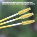Mascara Brush Disposable Eyelashes Brush Hygienic Fiber Brush Head for Women Female(Yellow) - Buy Online on GoSupps.com
