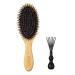 Hair Brush  Natural Boar Bristle Hair Brush  Wooden Bamboo Hair Brush for Women Mens  Paddle Brush Curly Hair Brush for Thick Hair & Anti Static Detangling Best Paddle Brush for Reducing Hair Breakage. Black