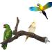 Allazon 4-Piece Bird Toys Set - Natural Wood Seat Rods & Grape Stick Swing for Parrots - Best Bird Play Accessories - Buy Online on GoSupps.com