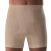Corsinel regular support linen low men's boxer shorts for stoma & hernia discrete men's underpants medium support seamless stretch for optimal seat & secure fixation beige-box L