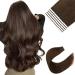 Sixstarhair Tape Extensions Real Hair 20pcs 50g 14 inch Tape Hair Extension Real Hair Medium Brown Short #3 Tape In Extensions 35 cm 3#