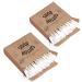 luoshaPUCY 200 Bamboo Cotton Buds Biodegradable Environmental Friendly Plastic Free Baby Safety Cotton Swabs for Makeup Cleaning 200 Pcs