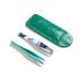 Almost Famous Beauty Eyebrow Tweezers For Women or Men Ingrown Facial Hair Removal Loose Hair Removal Tweezers With Leather Case Fulfill Precision Holiday Gift Gift - Green (Pack of 2)