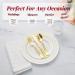 600 Piece Gold Dinnerware Party Set - 100 Guest Disposable Pack for Weddings & Birthdays - Buy Online on GoSupps.com