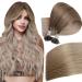 Easyouth extensions real hair boning blond kerating extensions remy human hair bonding extensions real hair ash brown mix platinum blonde and ash blonde 16 inch 50g/50 pieces #8/60/18 40 cm #8/60/18