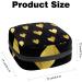 Golden Hearts Love Pattern Black Sanitary Napkin & Menstrual Cup Storage Bag - Portable Period Pocket for Women & Teen Girls - Buy Online on GoSupps.com