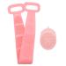 Silicone Body Scrubber & Exfoliating Facial Brush Set - Double Sided Back Scrubber Cleans & Massages - Quick Dry & Non-Slip Silicone Scrubbers for Use in Shower - Antimicrobial Body & Facial Scrubber Pink
