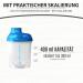 Amity Union Protein Shaker 400ml - Leak-Proof BPA-Free Gym Bottle with Sieve & Scale for Protein Powder - White Blue Deluxe Fitness Accessory - Buy Online on GoSupps.com