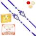 Ghasitaram Gifts Rakhi for Brother Rakhis Online - Set of 2-8931 Evil Eye Fancy Thread Rakhi with 200 GMS of Kaju katli and 200 GMS of Soan Papdi 2 Rakhis with 200 gms of Kaju katli and Soan Papdi