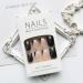 24Pcs Short Press On Nails: Square Shaped Black White V-Shaped French Tip False Nails with Silver Glitters - Glossy Acrylic Nails for Women and Girls - Buy Online on GoSupps.com