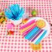  Haofy 100 Pcs Multicolor Paper Lollipop Sticks for Cupcakes Candy Jellies and Chocolates Blue - Buy Online on GoSupps.com