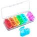 Tablet tablet box 7 days in the evening Pillendose week 2 compartments tall medication box 7 days with pill box small for on the go tablets organizer 14 days portable tablet box (woman)
