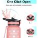 ELYPHINE 32/24 oz Water Bottle with Removable Straw & Time Marker | BPA Free Tritan | Leakproof | Motivational Sports Jug - Veiled Rose - Buy Online on GoSupps.com