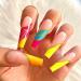 YoYoee Long Fake Nails Tips-Coffin Press on Nails Pink Acrylic Ballerina False Nails for Women and Girls 24Pcs (gorgeous1) A gorgeous1 - Buy Online on GoSupps.com