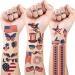 July 4th Independence Day Temporary Tattoo Sticker American Flag Temporary Tattoo Sticker 100+Design Flag for Party Parade Supplies Decorative Stickers for Women Kids Face Body Arms-10 Sheets Flag tattoo