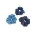 Blue Jean Hair Scrunchies Blue Denim Hair Ring Tie Denim Hair Scrunchies Tie BW23 (3 Pcs-Set)