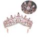 Minkissy Women Tiara with Comb | Crystal Headband Crown for Bride Princess & Lady - Golden & Rosa Strass - Buy Online on GoSupps.com