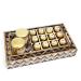 Jaiccha Ghasitaram Set of 2 Printed Blue Trays of Channa Laddoos Roasted Cashews and Almonds Jars|Gift for Diwali Gifts Holi Rakhi Valentine Christmas Birthday Anniversary Her Him| 2 Trays of Channa Laddoos Roasted Kaju Almonds Jar