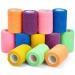 Pack of 12 Vet Wraps - Gauze Rolls - Cohesive Bandage - Bandage Wrap for Animals Assorted Colours 3 inches x 66.9 inches