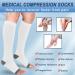 Buy Knee High Medical Compression Socks 20-30 mmHg for Men & Women - Open Toe Support for Varicose Veins DVT Edema - XX-Large White & Gray - Buy Online on GoSupps.com